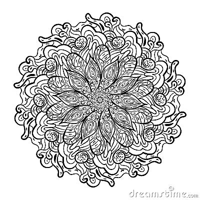 Mandala pattern black and white Vector Illustration